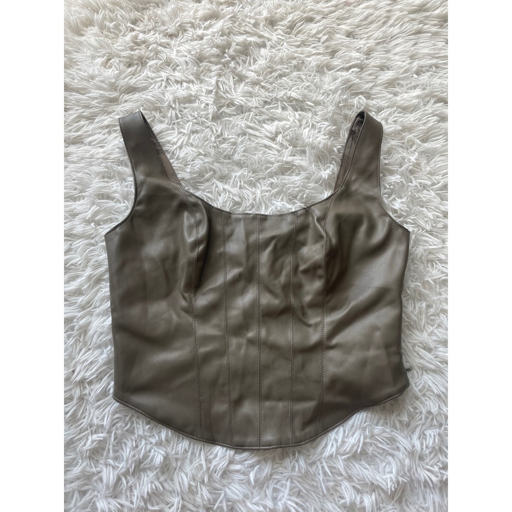 Abercrombie & Fitch Faux Leather Corset Top